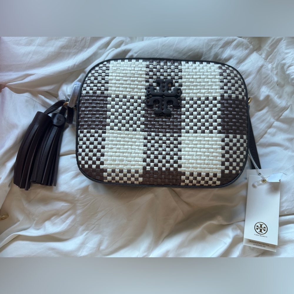 ✨NeW! ⭐️Tory Burch Woven Plaid Crossbody